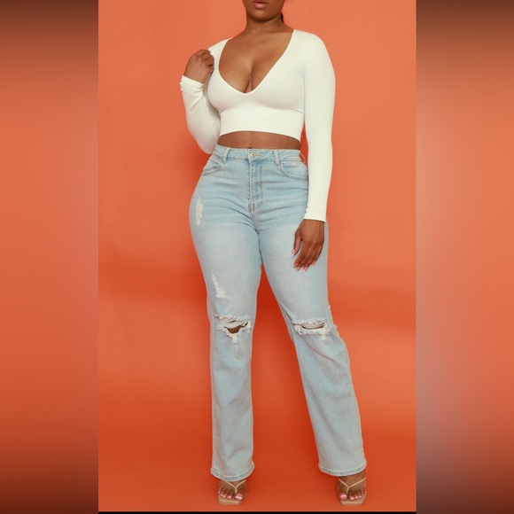 Swank A Posh Talk To Me Distressed Bootcut Jeans -
Light Wash Size-13 - Picture 3 of 7